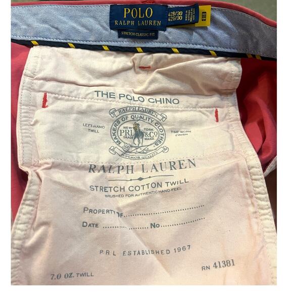 Polo Ralph Lauren Big & Tall Classic-Fit Stretch Chino Pants | 42 x 30, Red NEW! - Picture 5 of 6